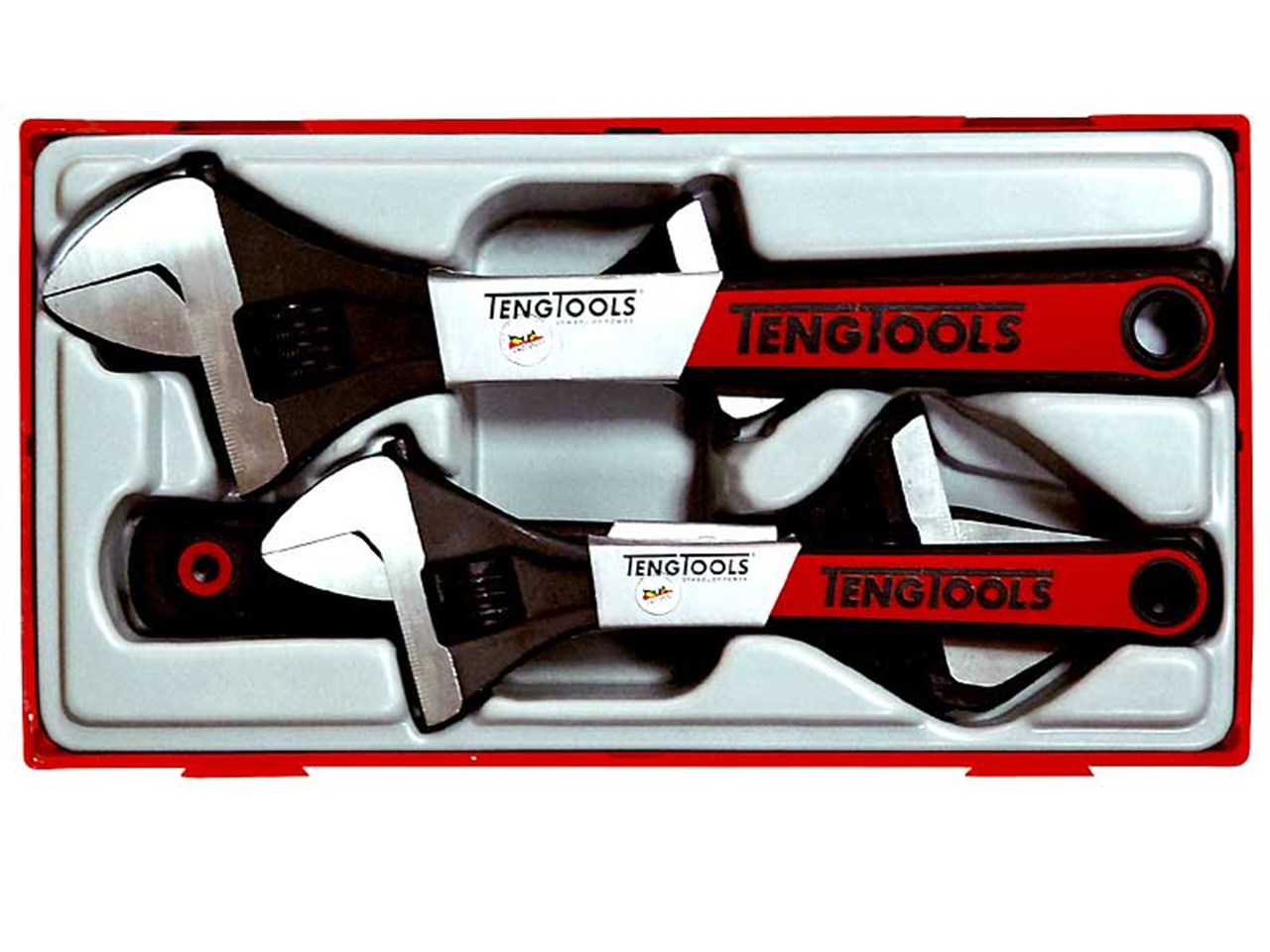 Wrench Set 6 8 Teng 4 Adjustable spanner 10 & 8 Wide Jaw in Tray TTADJ04